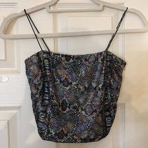 Endless Blu Metallic Multi-Color Crop Top